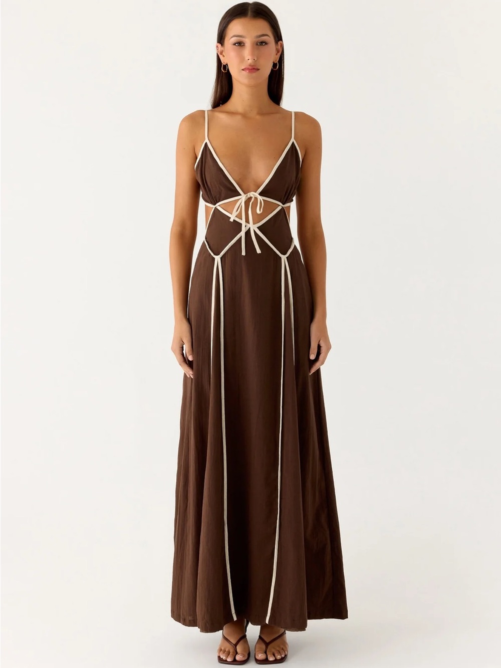 Pepper Mayo Brown Kerli Maxi Dress